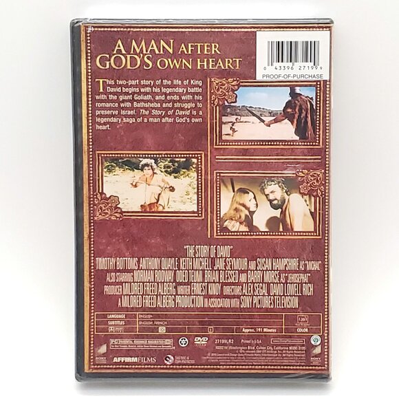 “The Bible Stories: David” Full-Screen Edition DVD (Timothy Bottoms) – NEW - Picture 3 of 3